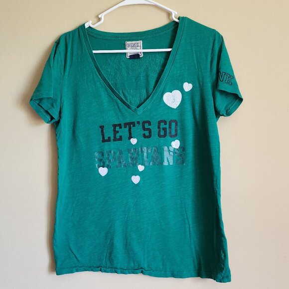 Pink Victoria Secret Michigan State Graphic Tee Size Large - Picture 1 of 6